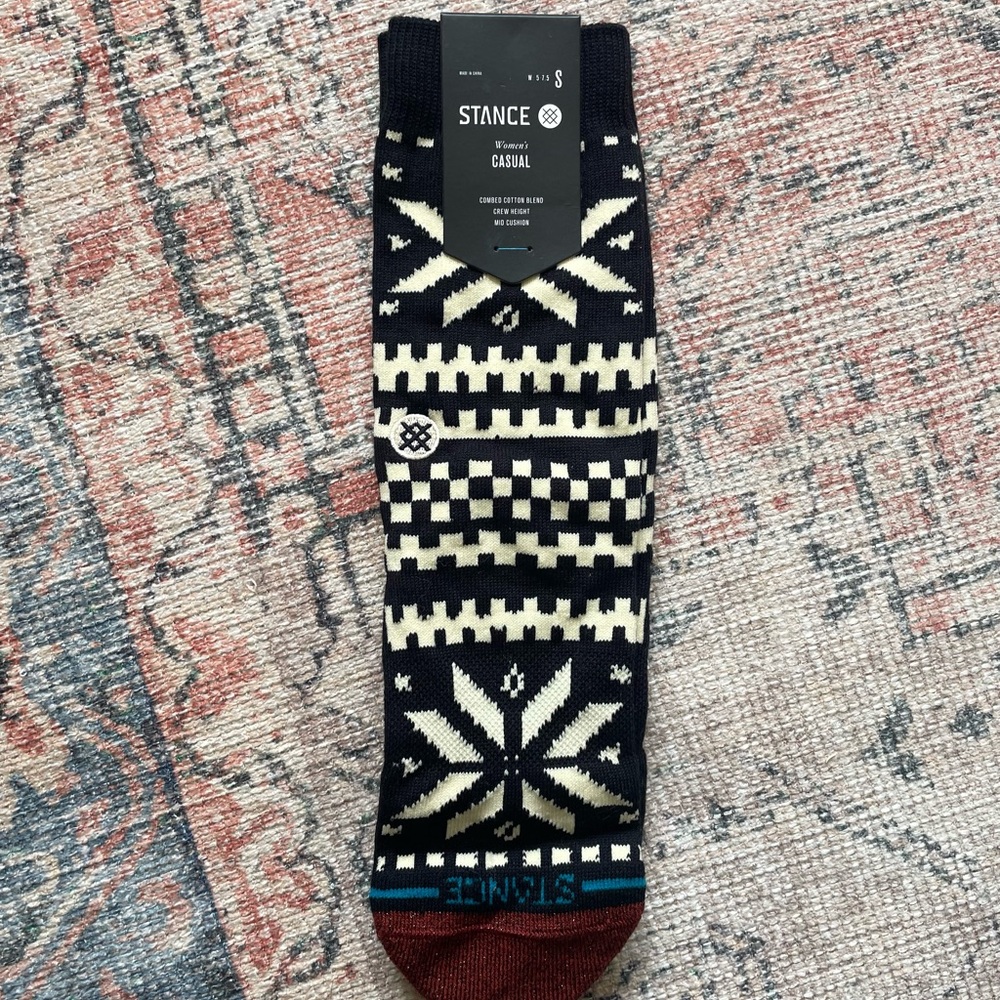 Stance Unisex Black & Cream Fair Isle Casual Socks